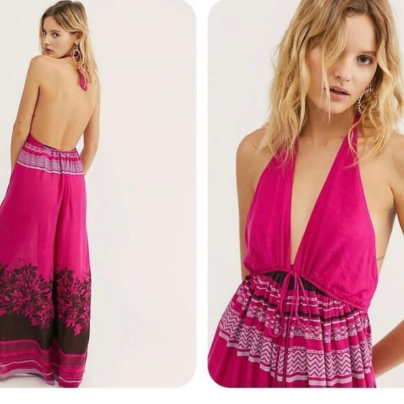 New free people palm beach halter jumpsuit size XS - Picture 3 of 12